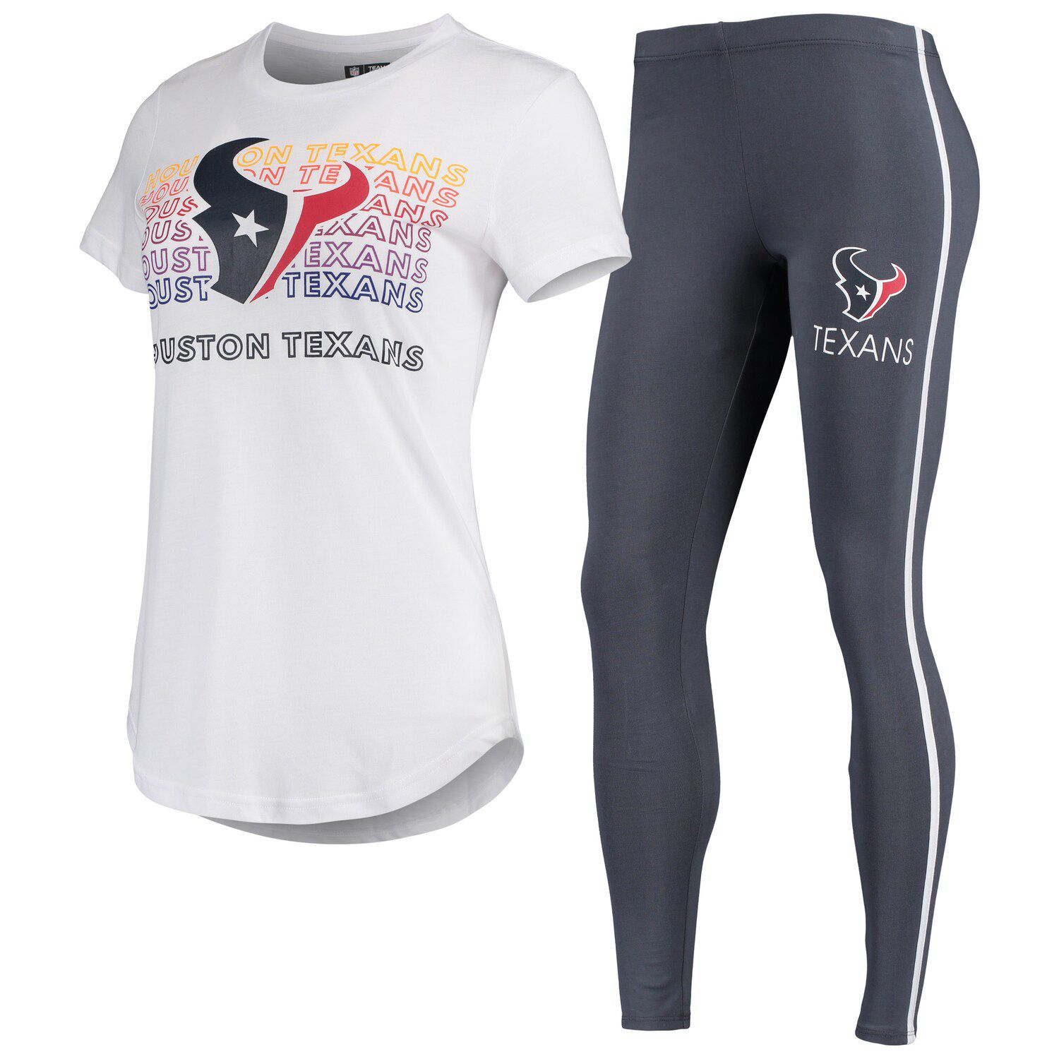 Image for Unbranded Women's Concepts Sport White/Charcoal Houston Texans Sonata T-Shirt & Leggings Set at Kohl's.