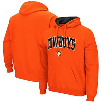 Men's Colosseum Orange Oklahoma State Cowboys Arch & Logo 3.0 Pullover Hoodie