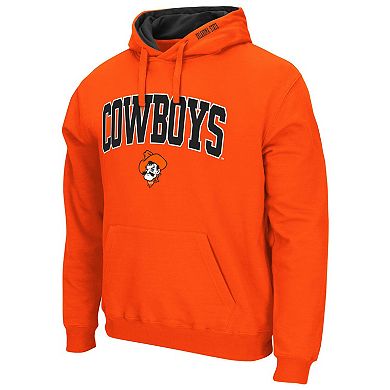 Men's Colosseum Orange Oklahoma State Cowboys Arch & Logo 3.0 Pullover Hoodie