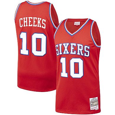 Men's Mitchell & Ness Maurice Cheeks Red Philadelphia 76ers Hardwood Classics Swingman Jersey
