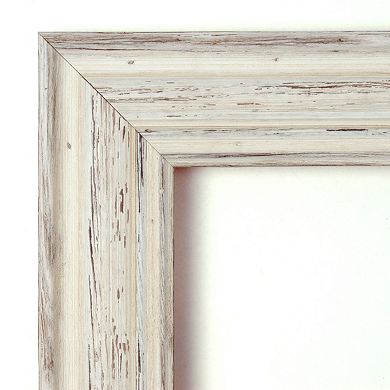 Amanti Art Country Distressed Whitewash Wood Wall Mirror