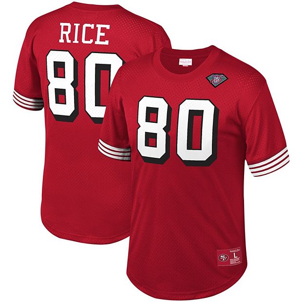 Men's Mitchell & Ness Jerry Rice Black San Francisco 49ers Retired Player  Name & Number Mesh Top