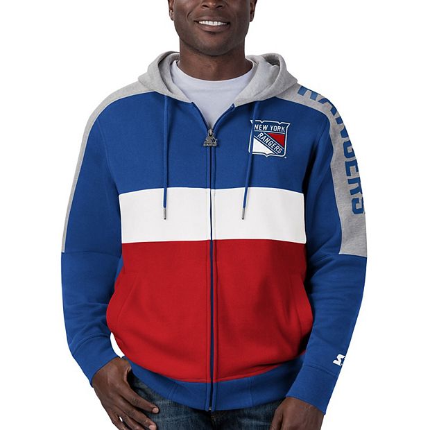 Men's Starter Blue/Red New York Rangers Playoffs Color Block Full