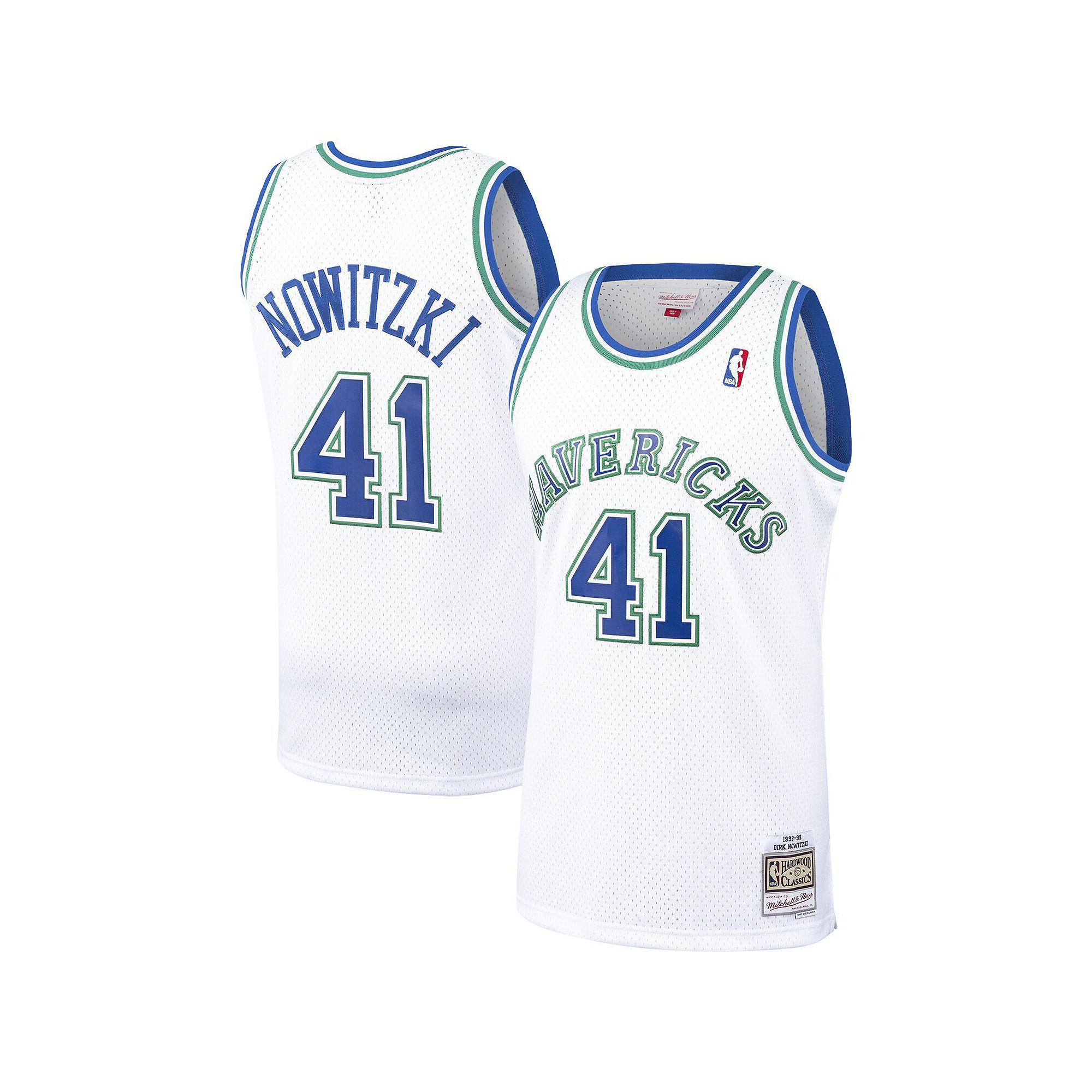 Mens Mitchell & Ness Dirk Nowitzki White Dallas Mavericks 1998-99 Hardwood