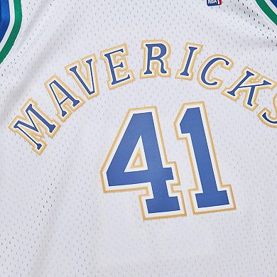 Men's Mitchell & Ness Dirk Nowitzki White Dallas Mavericks 1998-99 Hardwood Classics Swingman Jersey