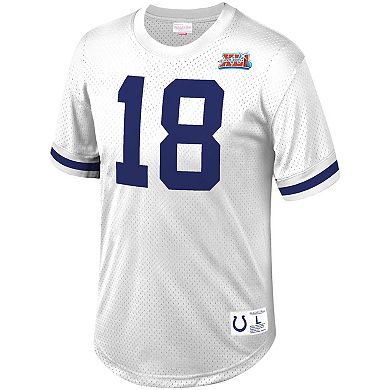 Men's Mitchell & Ness Peyton Manning White Indianapolis Colts Retired Player Name & Number Mesh Top