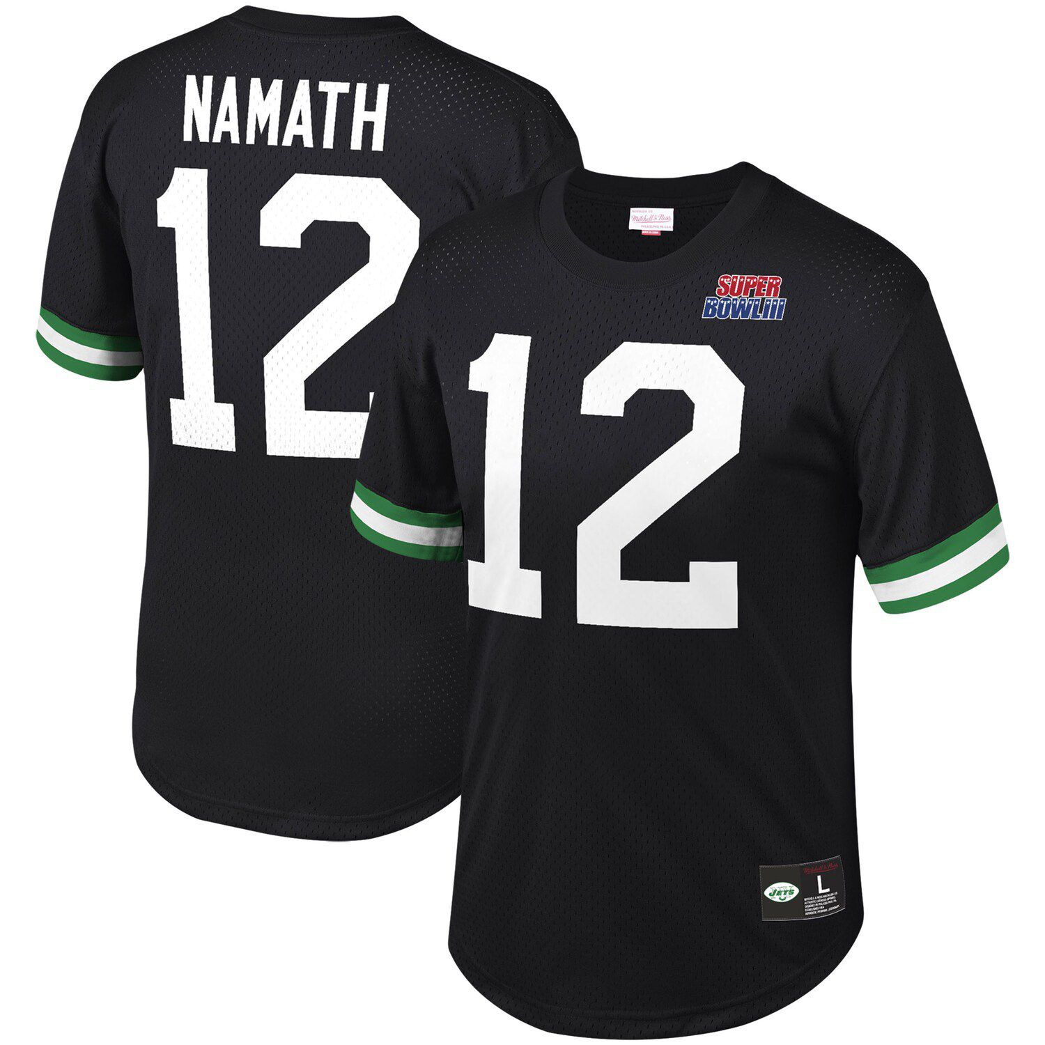 Mitchell & Ness Joe Namath Green New York Jets Big & Tall 1968 Retired Player Replica Jersey