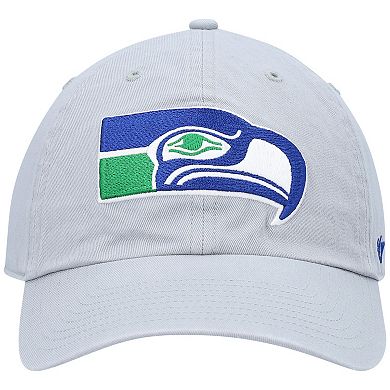 Men's '47 Gray Seattle Seahawks Legacy Clean Up Adjustable Hat