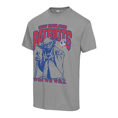 Unisex Junk Food Graphite New England Patriots Disney Star Wars Yoda Win We Will T-Shirt