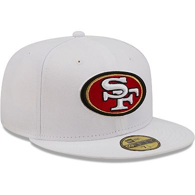 Men's New Era White San Francisco 49ers Logo Omaha 59FIFTY Fitted Hat