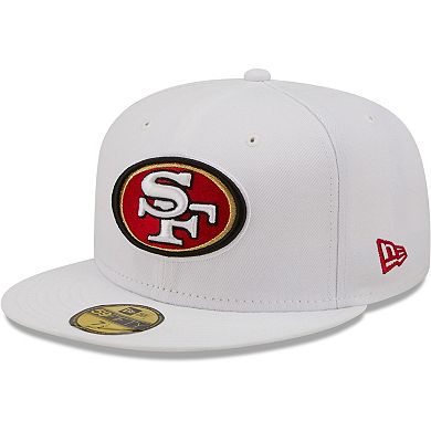 Men's New Era White San Francisco 49ers Logo Omaha 59FIFTY Fitted Hat