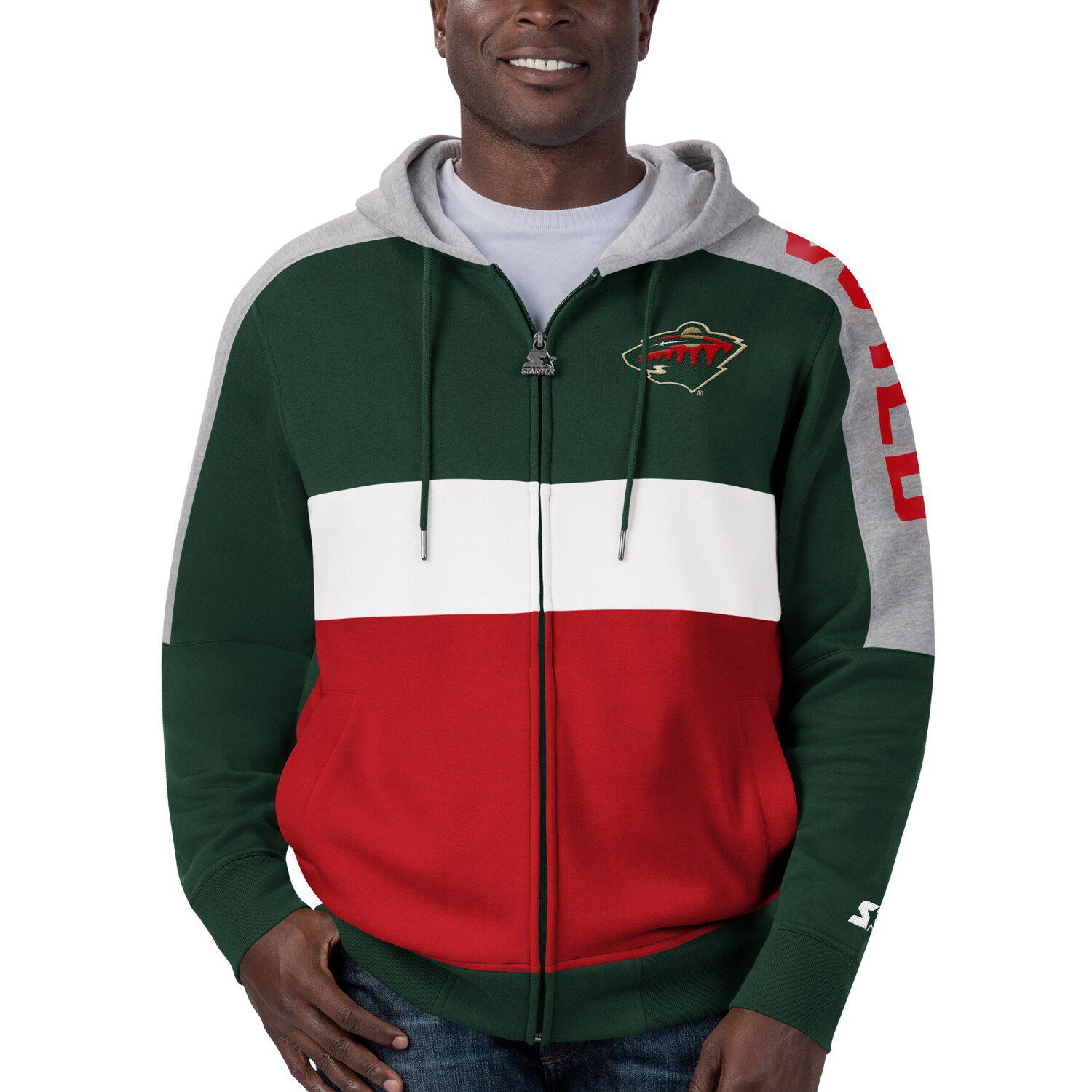 Philadelphia Eagles Starter Playoffs Color Block Full-Zip Hoodie