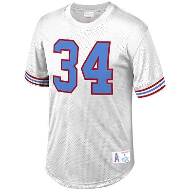 Men's Mitchell & Ness Earl Campbell White Houston Oilers Retired Player Name & Number Mesh Top