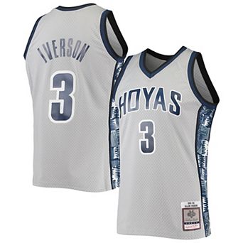 Men's Mitchell & Ness Allen Iverson Gray Georgetown Hoyas 1995-96 Swingman Replica Jersey