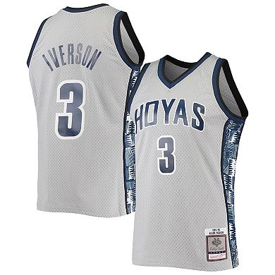 Men's Mitchell & Ness Allen Iverson Gray Georgetown Hoyas 1995-96 Swingman Replica Jersey