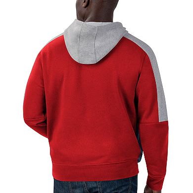 Men's Starter Red/Navy Washington Capitals Playoffs Color Block Full-Zip Hoodie