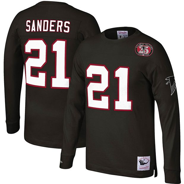 Men's Mitchell & Ness Deion Sanders Black Atlanta Falcons Throwback Retired  Player Name & Number Long