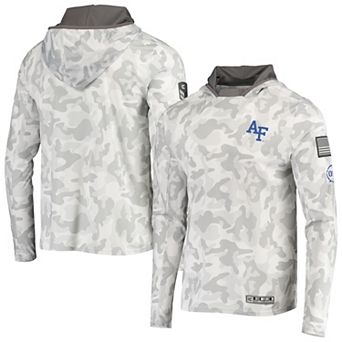 Men's Colosseum Arctic Camo Air Force Falcons OHT Military Appreciation Long Sleeve Hoodie Top