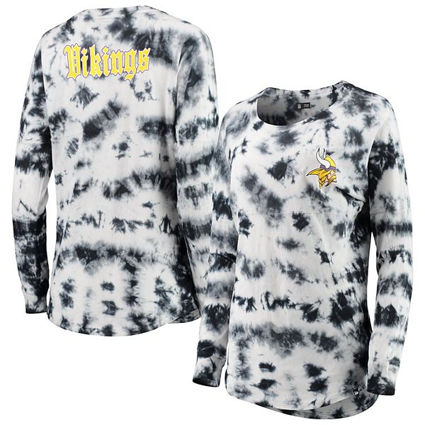 Men's New Era Black Minnesota Vikings Tie-Dye Long Sleeve T-Shirt