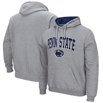 Men's Colosseum Heather Gray Penn State Nittany Lions Arch & Logo 3.0 Pullover Hoodie