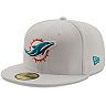 Men's New Era White Miami Dolphins 1999 Pro Bowl Patch AQUA Undervisor 59FIFY Fitted Hat