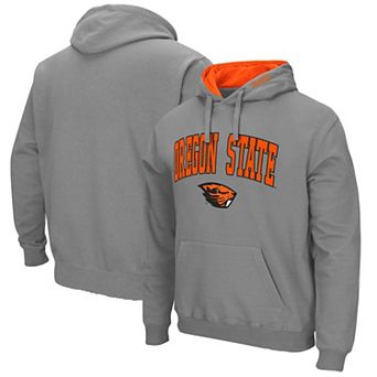 Men's Colosseum Charcoal Oregon State Beavers Arch & Logo 3.0 Pullover Hoodie