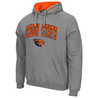 Men's Colosseum Charcoal Oregon State Beavers Arch & Logo 3.0 Pullover Hoodie