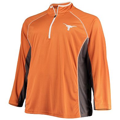 Men's Texas Orange Texas Longhorns Big & Tall Textured Raglan Quarter-Zip Jacket