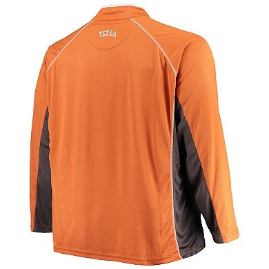 Men's Texas Orange Texas Longhorns Big & Tall Textured Raglan Quarter-Zip Jacket