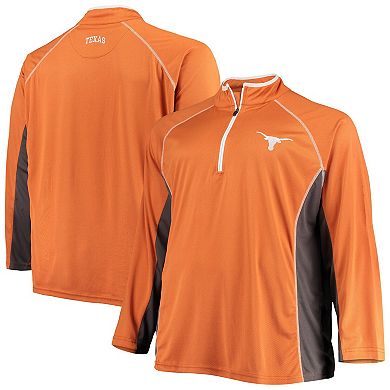 Men's Texas Orange Texas Longhorns Big & Tall Textured Raglan Quarter-Zip Jacket