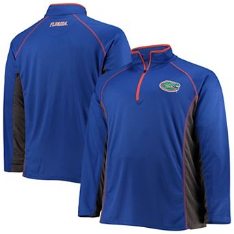 Men's Royal Florida Gators Big & Tall Textured Raglan Quarter-Zip Jacket