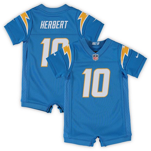 Infant Nike Justin Herbert Powder Blue Los Angeles Chargers Game Romper  Jersey