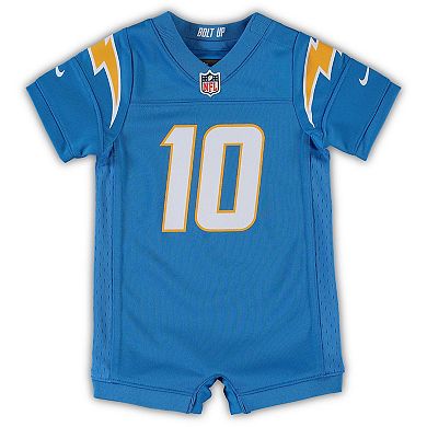 Infant Nike Justin Herbert Powder Blue Los Angeles Chargers Game Romper Jersey
