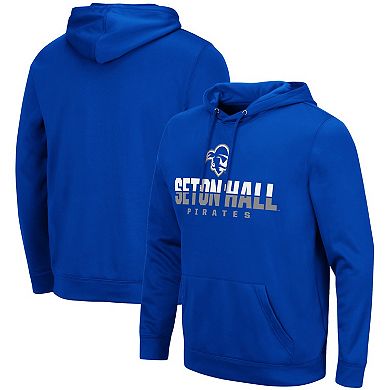 Men's Colosseum Blue Seton Hall Pirates Lantern Pullover Hoodie