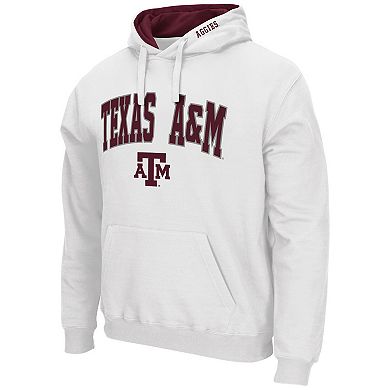 Men's Colosseum White Texas A&M Aggies Arch & Logo 3.0 Pullover Hoodie