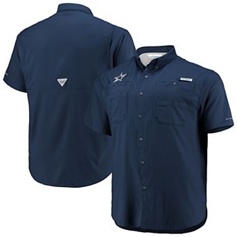 Men's Columbia Navy Dallas Cowboys Big & Tall Tamiami Omni-Shade Button-Down Shirt