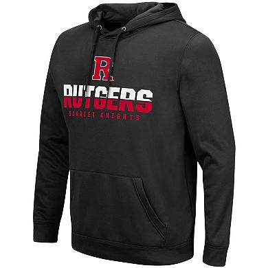 Men's Colosseum Black Rutgers Scarlet Knights Lantern Pullover Hoodie