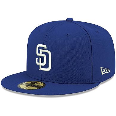 Men's New Era Royal San Diego Padres Logo White 59FIFTY Fitted Hat