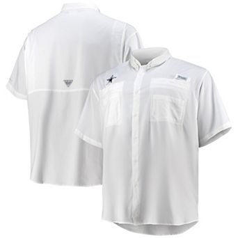 Men's Columbia White Dallas Cowboys Big & Tall Tamiami Omni-Shade Button-Down Shirt