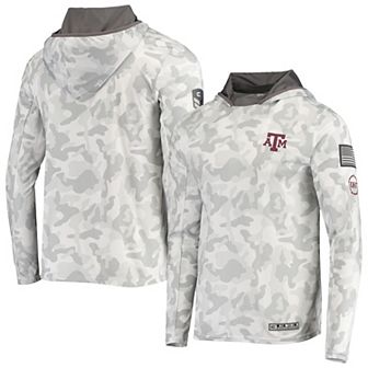 Men's Colosseum Arctic Camo Texas A&M Aggies OHT Military Appreciation Long Sleeve Hoodie Top