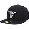 Men's New Era Black Chicago Bulls 6x NBA Finals Champions Side Patch Collection 59FIFTY Fitted Hat