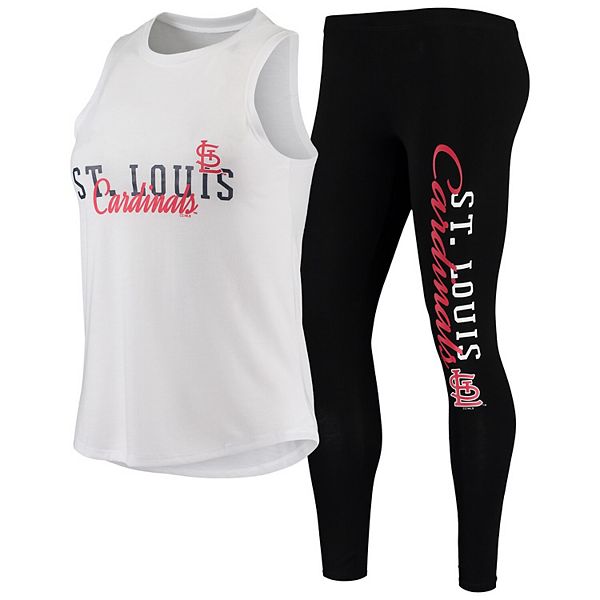 Women's Concepts Sport White/Black St. Louis Cardinals Sonata Tank Top