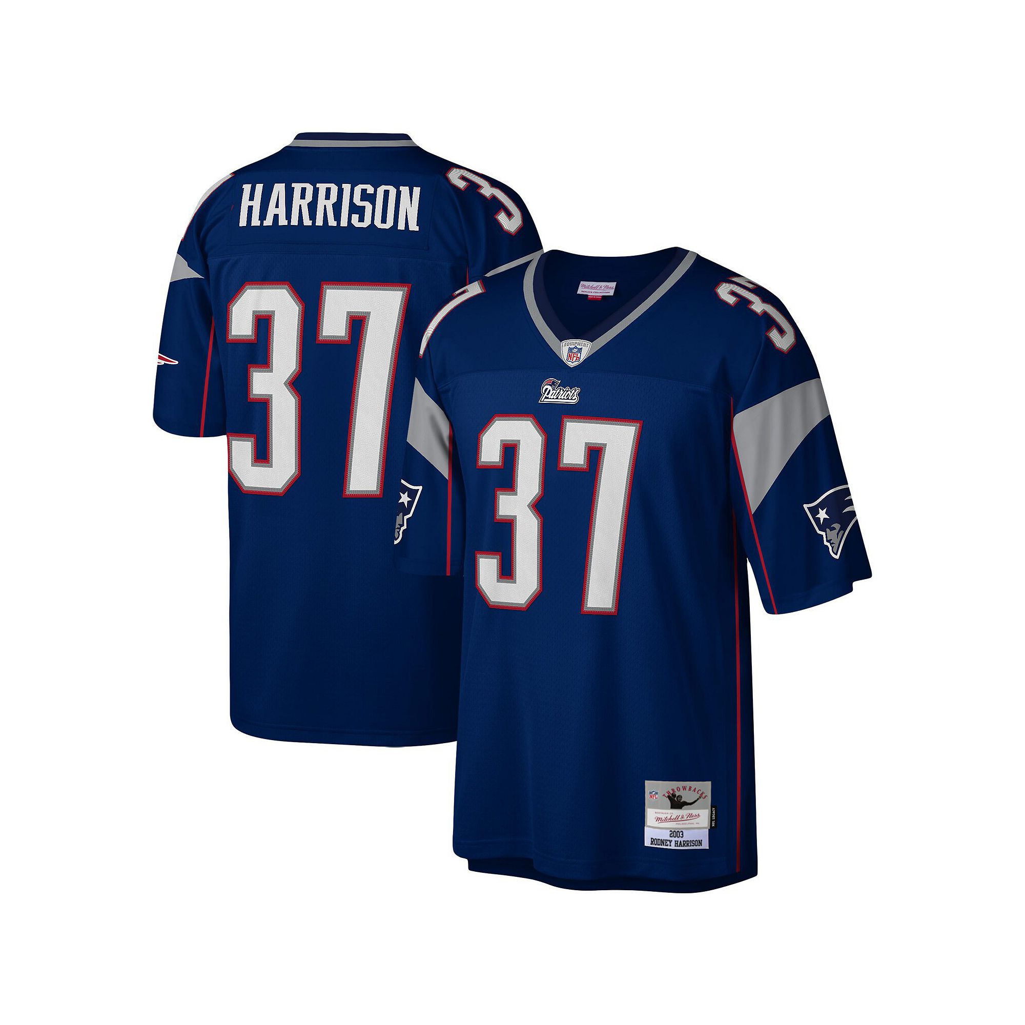 Mens Mitchell & Ness Rodney Harrison Navy New England Patriots Legacy Repl