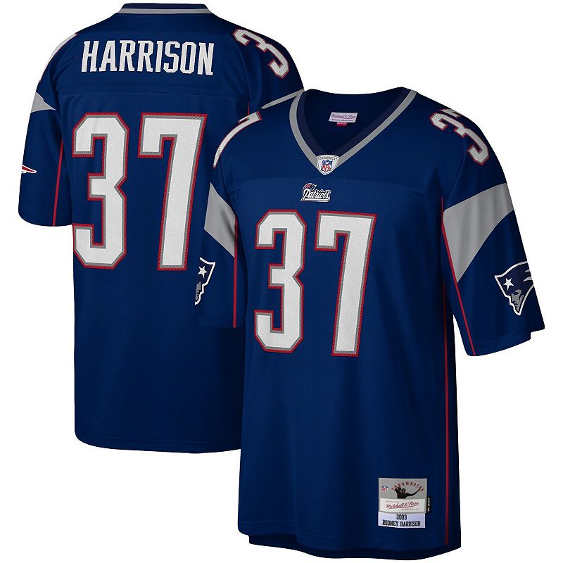 Men's Mitchell & Ness Rodney Harrison Navy New England Patriots Legacy Replica Jersey,