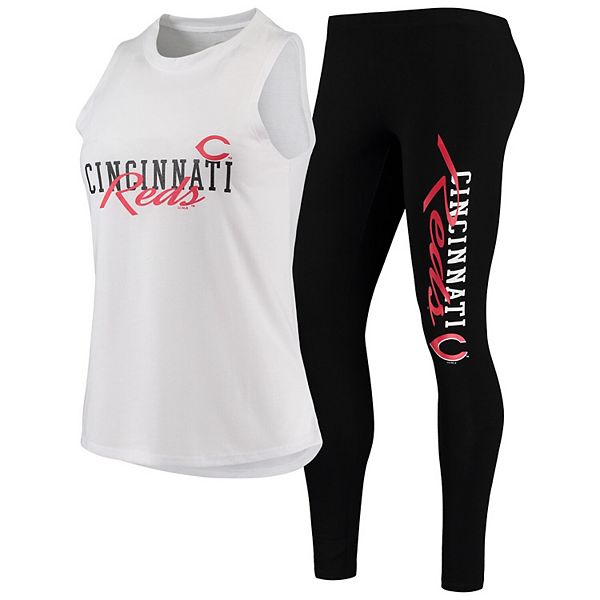 Women's Concepts Sport White/Black Cincinnati Reds Sonata Tank Top