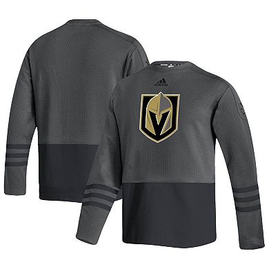 Men's adidas Charcoal Vegas Golden Knights Logo AEROREADY Pullover Sweater