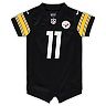 Infant Nike Chase Claypool Black Pittsburgh Steelers Game Romper Jersey