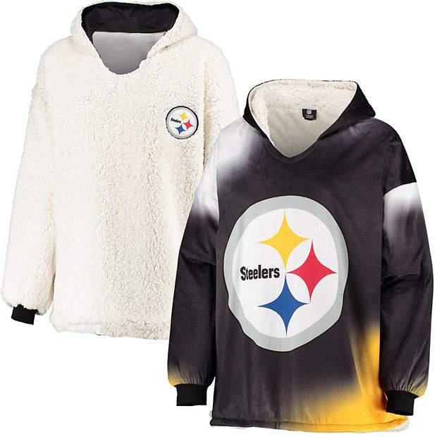 Women's Gray Pittsburgh Steelers Sherpa Quarter-Zip Pullover Jacket