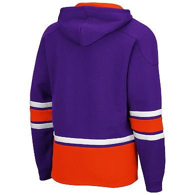 Men's Colosseum Purple Clemson Tigers Lace Up 3.0 Pullover Hoodie