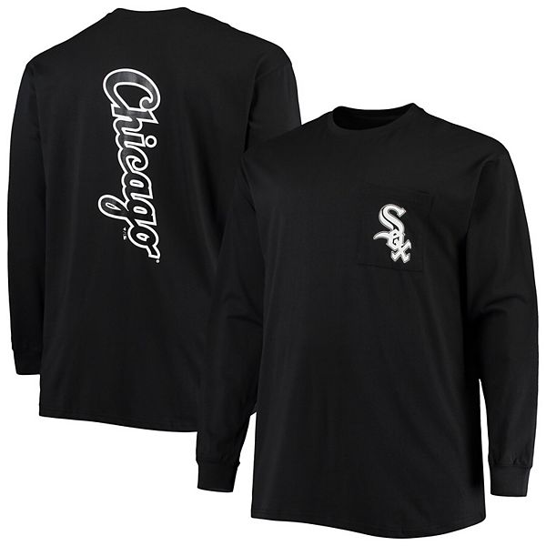 Men's Fanatics Branded Black Chicago White Sox Big & Tall Solid Back Hit  Long Sleeve T-Shirt